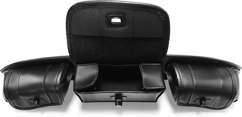 MZS Touring Motorcycle Windshield Bag, Three Pocket Batwing Fairing Pouches Accessories Black Compatible with 1996-2013 Electra Glide Ultra Tri Street Glide Trike Models in Saudi Arabia