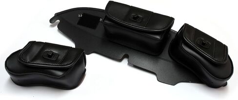 MZS Touring Motorcycle Windshield Bag, Three Pocket Batwing Fairing Pouches Accessories Black Compatible with 1996-2013 Electra Glide Ultra Tri Street Glide Trike Models in Saudi Arabia