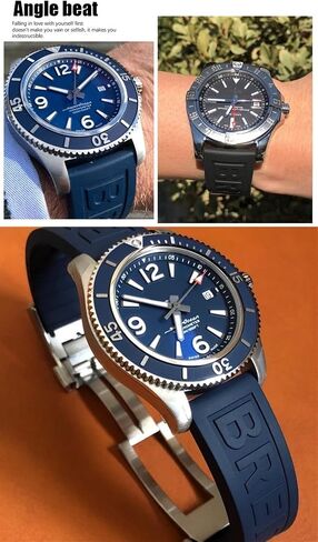 ZIFENGXUAN-Rubber Watchband With Buckle For Breitling Watchbands 22mm 24mm For AVENGER NAVITIMER WORLD Rubber Waterproof Soft Watch Strap in Saudi Arabia