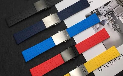 ZIFENGXUAN-Rubber Watchband With Buckle For Breitling Watchbands 22mm 24mm For AVENGER NAVITIMER WORLD Rubber Waterproof Soft Watch Strap in Saudi Arabia
