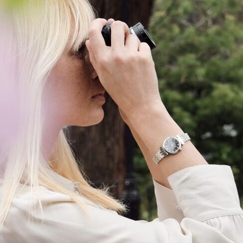 Bulova Ladies Regatta Black Mother-of-Pearl Diamond Dial Stainless Steel Watch | 24mm | 96P221 in Saudi Arabia