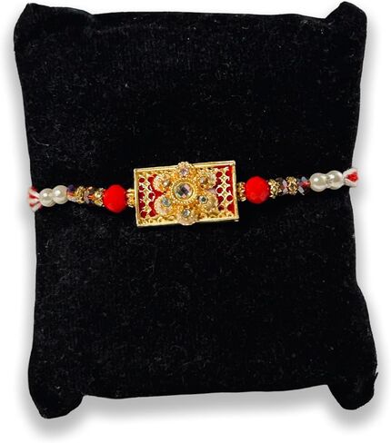 New Fancy Designer Rakhi for Rakshabandhan (Ganesha,Flower) Pack of 3, Medium in Saudi Arabia