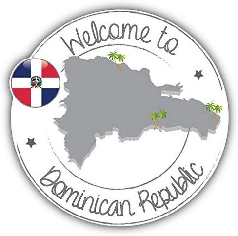 Dominican Republic Welcome Label Round Metal 0.75" Lapel Pin Hat Shirt Pin Tie Tack Pinback in Saudi Arabia