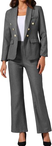 Allegra K Women's Pants Suits Dressy 2 Piece Blazer Pant Set Business Casual Outfits in Saudi Arabia