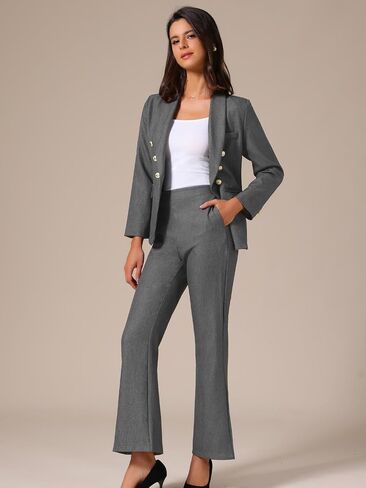 Allegra K Women's Pants Suits Dressy 2 Piece Blazer Pant Set Business Casual Outfits in Saudi Arabia