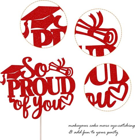 1 Pack Class of 2025 Cake Topper Glitter Congrats Grad Cap 2025 Graduation Cake Pick for 2025 Graduation Theme High School Boys Girls Graduate Party Cake Decorations Supplies Black Gold in Kuwait