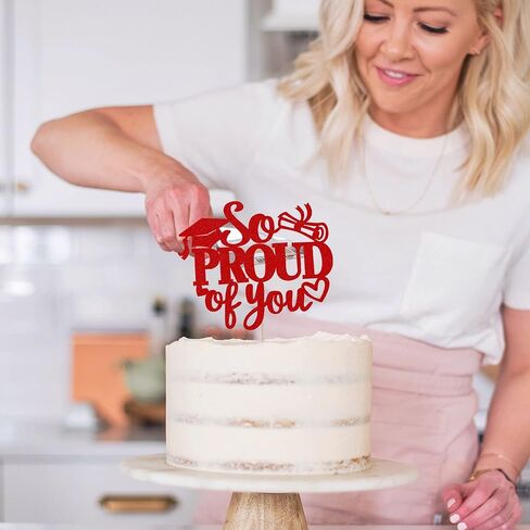 1 Pack Class of 2025 Cake Topper Glitter Congrats Grad Cap 2025 Graduation Cake Pick for 2025 Graduation Theme High School Boys Girls Graduate Party Cake Decorations Supplies Black Gold in Kuwait