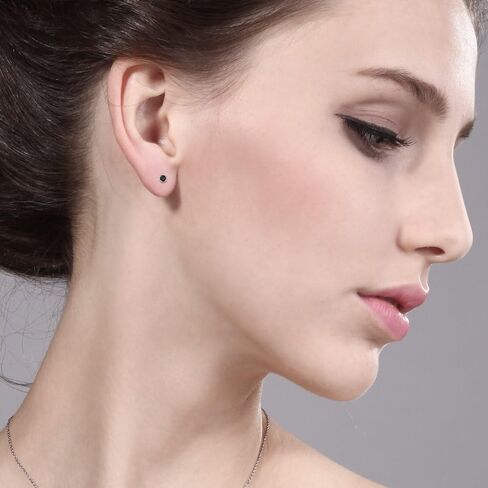Gem Stone King 925 Sterling Silver Black Diamond Stud Earrings For Women Men | 0.17 Carat Cttw | Round 2.5MM in Saudi Arabia