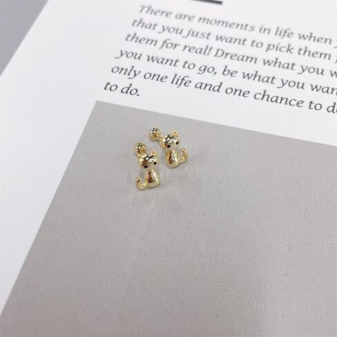 Cute 20g Cat S925 Sterling Silver Screw Back Cartilage Small Stud Earrings for Women Minimalist Lovely Pet Animal Tiny Helix Sleeper Earring Studs Nickel Free Hypoallergenic Jewelry Gifts in Saudi Arabia