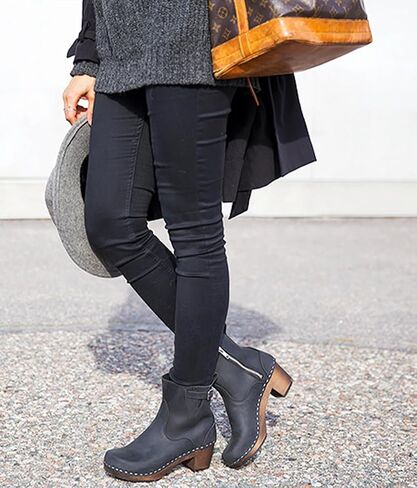 Sandgrens Handmade Swedish Wood Clogs for Women, High Heel Boots | New York High in Kuwait