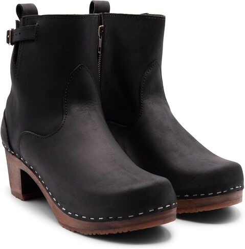 Sandgrens Handmade Swedish Wood Clogs for Women, High Heel Boots | New York High in Kuwait