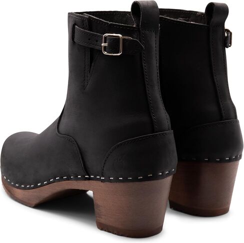 Sandgrens Handmade Swedish Wood Clogs for Women, High Heel Boots | New York High in Kuwait