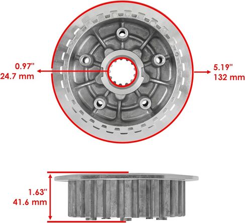 Caltric Clutch Friction Plate Boss Hub Compatible with Yamaha Raptor 660R YFM660R 2001 2002 2003 2004 2005 in Saudi Arabia