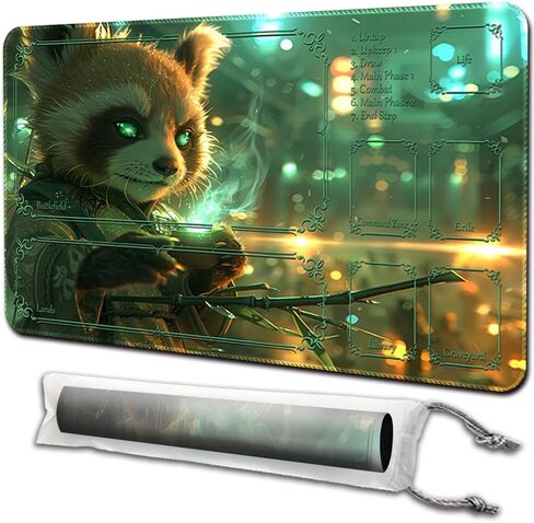 MTG Playmat (Stitched) Size 24x14in Including Storage Bags - Ideal for Card Game Enthusiasts TCG Playmat Mouse Pad with Card Zones (Noble Cat,with Zone) in Saudi Arabia