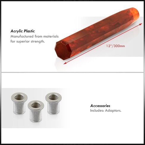 AJP Distributors 12" / 300mm Crystal Octagon Bubble Stick Shift Knob Quick Throw M12 X 1.25" Thread Pitch w/ M8 M10 Adapters Compatible/Replacement For Universal Car Manual Transmission M/T Gear Box in Saudi Arabia