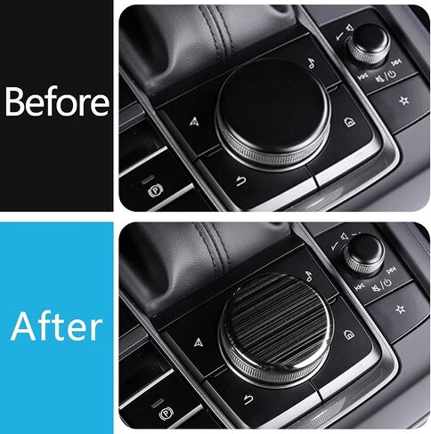 Car Accessories Fit for Mazda CX-30 CX30 2020 2021 2022 2023 2024 Central Console Gear Shift Panel Rotary Switch Cover Trim (Brushed Black Style) 1PCS Stainless Steel in Saudi Arabia