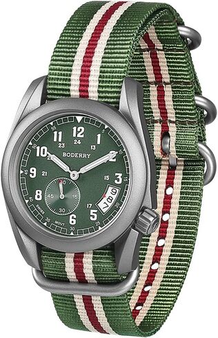 Boderry 38mm Men's Watch Watch Titanium Field Watch - حركة الكوارتز السويسرية ، وظائف يوم المراقبة العسكرية 100 متر مقاومة للماء - Voyager in Kuwait