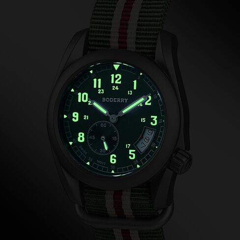 Boderry 38mm Men's Watch Watch Titanium Field Watch - حركة الكوارتز السويسرية ، وظائف يوم المراقبة العسكرية 100 متر مقاومة للماء - Voyager in Kuwait