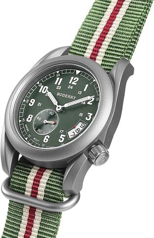 Boderry 38mm Men's Watch Watch Titanium Field Watch - حركة الكوارتز السويسرية ، وظائف يوم المراقبة العسكرية 100 متر مقاومة للماء - Voyager in Kuwait