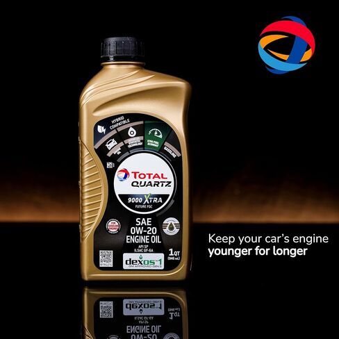 Quartz 9000 Xtra Future FGC 0W-20 - Low Phosphorus Engine Oil for Gasoline Vehicles - Long Term Protection Full Synthetic Motor Oils Suitable for Hybrid Vehicles - 1 Quart, Pack of 12 in Saudi Arabia