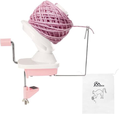 Yarn Winder Hand Operated Yarn Ball Winder Pink Yarn Cake Winder Yarn Winder for Crocheting Ball Winder with Dust-Proof Bag in Kuwait