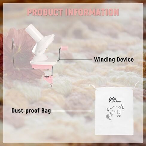 Yarn Winder Hand Operated Yarn Ball Winder Pink Yarn Cake Winder Yarn Winder for Crocheting Ball Winder with Dust-Proof Bag in Kuwait
