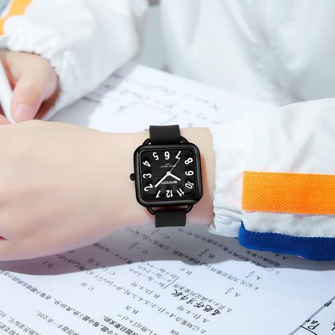 Gosasa Fashion Women's Watch Big Arvice Numbers Square Square Equalist to Howning Waterproof Disual Ladies Adalit Thansal Watch watch watch with silicone strap contract in Kuwait