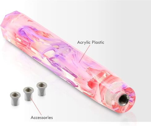 AJP Distributors 12" / 300mm Crystal Octagon Bubble Stick Shift Knob Quick Throw M12 X 1.25" Thread Pitch w/ M8 M10 Adapters Compatible/Replacement For Universal Car Manual Transmission M/T Gear Box in Saudi Arabia