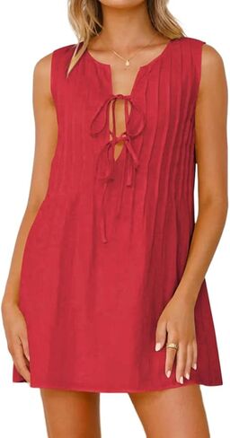 Lofaac Women Y2K Bow Tie Tie Pront Peplum Mini Dress Lourd Fit Fit Flight in Kuwait