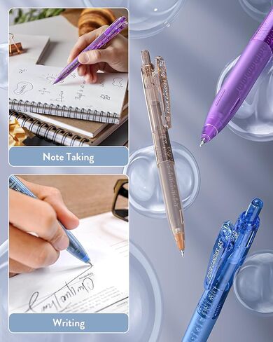 Four Candies 12Pack 0.5mm Quick Dry Retractable Gel Pen Set, Cute Transparent Fine Point Multicolor Note Taking Aesthetic lnk Pens, Comfort Grip 12 Ink Colors Drawing Writing School Office Home in Kuwait