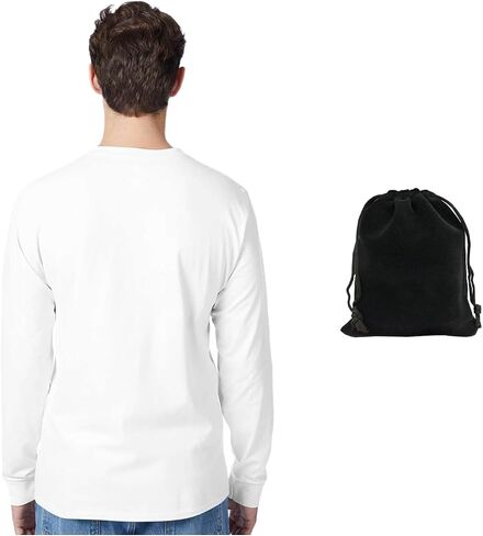 Hanes Men's Long Sleeve T-Shirt, 100% Cotton, Tagless Comfort, Classic Fit, Breathable, Soft Crewneck in Saudi Arabia