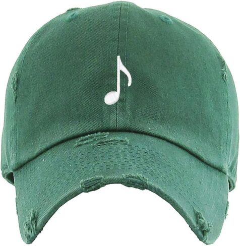 Music Note Vintage Baseball Cap Embroidered Cotton Adjustable Distressed Dad Hat in Saudi Arabia