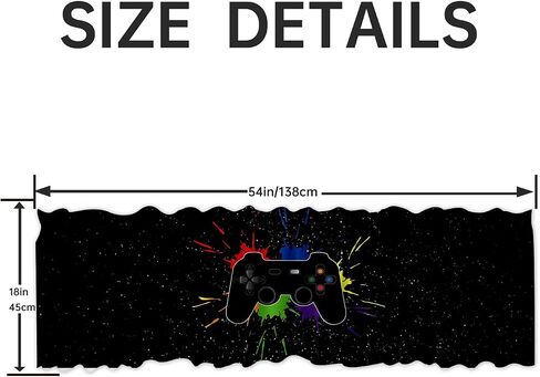 54x18 Inches Colorful Gamepad Window Treatment Valance Game Controller Kitchen Blackout Drapes Bathroom Bedroom Living Room Polyester Fabric Curtains Decorations Supplies in Saudi Arabia