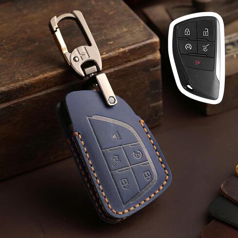 Premium Leather 5-Button Key Fob Cover for Honda Prologue 2024 2025, Compatible with Acura ZDX 2024 2025 Remote Key Holder Case Accessories (Black) in Kuwait