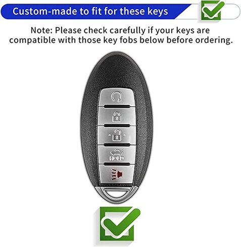 Keyless Entry Systems Key for Nissan Key Fob Cover Shell with Keychain Fit for Nissan Altima Maxima Rogue Armada Pathfinder Smart Key (4Buttons Gold-Pink) in Saudi Arabia