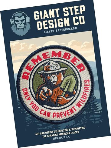 OFFICIALLY LICENSED Smokey Bear Patch - Remember Only You Can Prevent Wildfires Vintage Iron-On Embroidered Patch For Hats and Accessories 2.5" Diameter in Kuwait