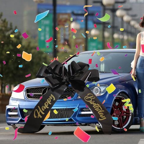 قوس سيارة عيد ميلاد سعيد ، قوس سيارة كبير 30 بوصة للسيارة ، منزل جديد ، هدية عيد ميلاد ، حفلة عيد ميلاد وغيرها من الهدايا وتزيين المشهد (الوردي) in Kuwait