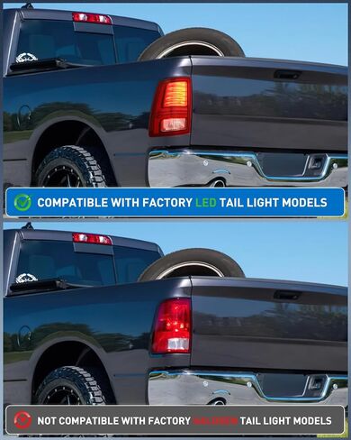 Nilight Taillight Assembly Compatible with 2013 2014 2015 2016 2017 2018 Dodge Ram 1500 2014-2018 Ram 2500 3500 LED Style Driver Side and Passenger Side Rear Tail Light with Bulbs in Saudi Arabia