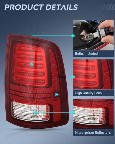 Nilight Taillight Assembly Compatible with 2013 2014 2015 2016 2017 2018 Dodge Ram 1500 2014-2018 Ram 2500 3500 LED Style Driver Side and Passenger Side Rear Tail Light with Bulbs in Saudi Arabia