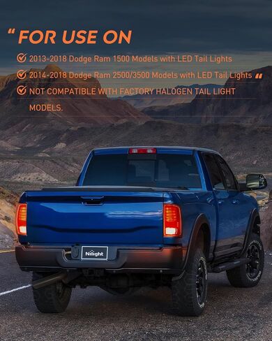 Nilight Taillight Assembly متوافق مع 2013 2014 2015 2015 2017 2018 Dodge Ram 1500 2014-2018 RAM 2500 3500 LED SDEAL SDEAL و LEAD Side Side Light مع المصابيح in Saudi Arabia
