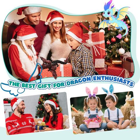 التنين المطبوع ثلاثي الأبعاد مع أجنحة ، تنين كريستال ثلاثي الأبعاد ، الحيوانات المطبوعة ثلاثية الأبعاد ، حيوانات متحركة ثلاثية الأبعاد ، لعبة مكتب تنفيذي للمكتب المنزلي (الأزرق الداكن) in Kuwait