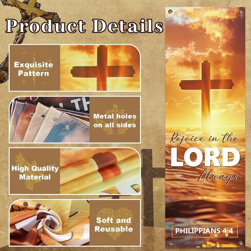 لافتات الكنيسة 4pcs لجدار الحرم ترحيب لافتات دينية ملهمة معلقة خلفية لافتة كنيسة الزهور مع مكتبات الكتاب المقدس لافتة رائعة لعطلة ديكور مدرسة العطلات in Kuwait