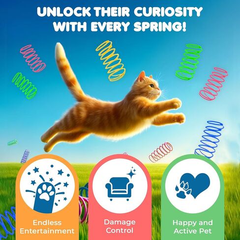 Sungrow Cat Coil Springs ، الترفيه القطط للقطات الداخلية والبلاستيك والأنبوب الأسلاك الملونة المنسوجة ، حلامة تفاعلية للحيوانات الأليفة ، أداة النشاط ، مستلزمات Cat وملحقاتها ، 30 جهاز كمبيوتر شخصي لكل حزمة  in Kuwait