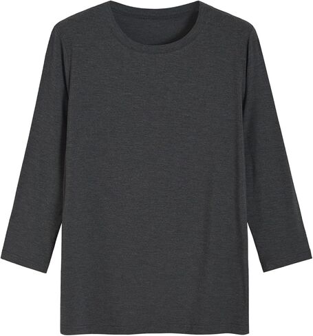 Latuza Women's Bamboo Viscose 3/4 Sleeve Top Slim Fit Crew Neck Shirt 2 Pack in Kuwait