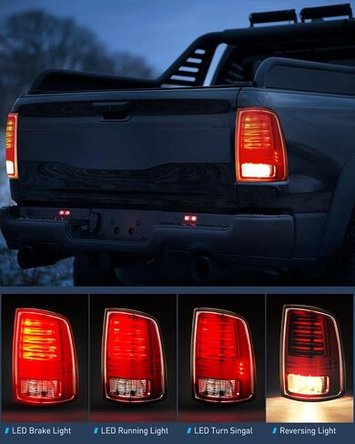 Nilight Taillight Assembly Compatible with 2013 2014 2015 2016 2017 2018 Dodge Ram 1500 2014-2018 Ram 2500 3500 LED Style Driver Side and Passenger Side Rear Tail Light with Bulbs in Saudi Arabia