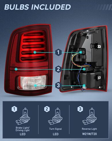 Nilight Taillight Assembly متوافق مع 2013 2014 2015 2015 2017 2018 Dodge Ram 1500 2014-2018 RAM 2500 3500 LED SDEAL SDEAL و LEAD Side Side Light مع المصابيح in Saudi Arabia
