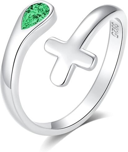 Sterling Silver Opal Ring for Women Adjustable Thumb White Fire Opal Birthstone Jewelry Gift Dainty Band Minimalist Promise Rings for Her in Kuwait