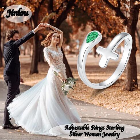 Sterling Silver Opal Ring for Women Adjustable Thumb White Fire Opal Birthstone Jewelry Gift Dainty Band Minimalist Promise Rings for Her in Kuwait