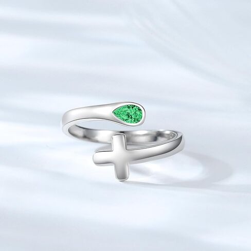 Sterling Silver Opal Ring for Women Adjustable Thumb White Fire Opal Birthstone Jewelry Gift Dainty Band Minimalist Promise Rings for Her in Kuwait