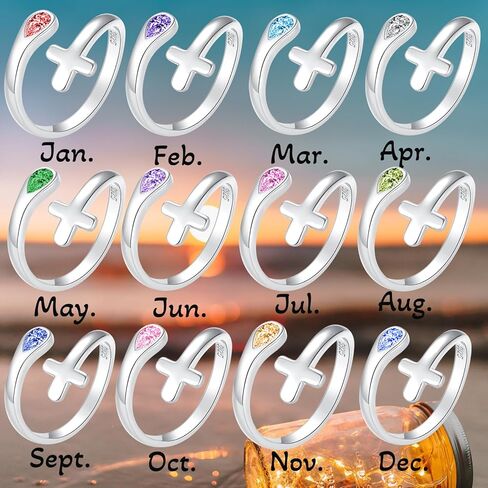 Sterling Silver Opal Ring for Women Adjustable Thumb White Fire Opal Birthstone Jewelry Gift Dainty Band Minimalist Promise Rings for Her in Kuwait